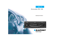 Blaupunkt Grenoble-RD-169 - Owners Manual